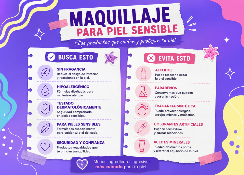 Concejos sobre maquillaje para piel sensible.